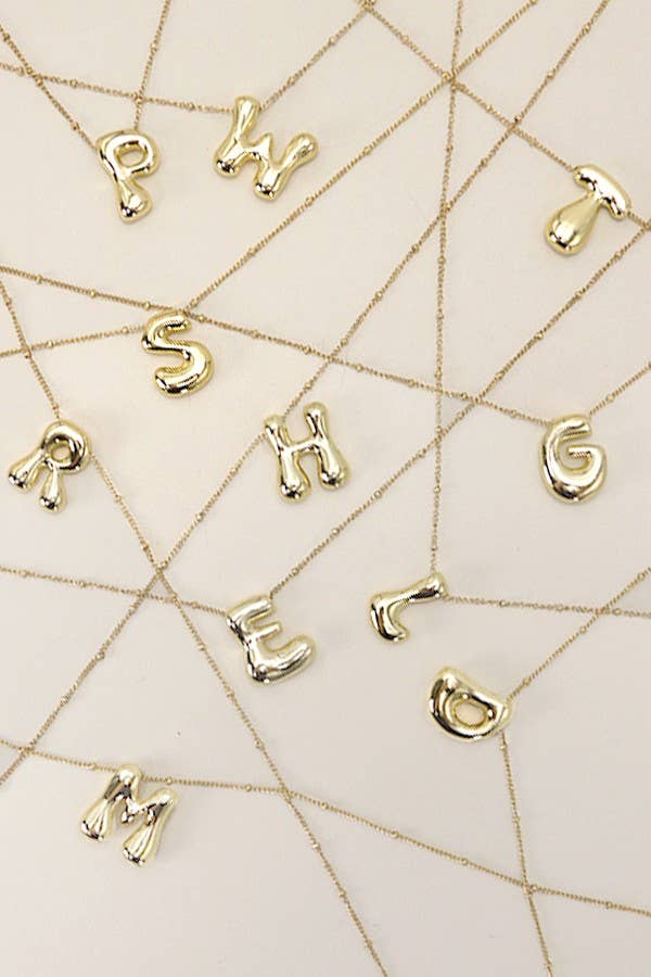 STAINLESS STEEL BALLOON BUBBLE INITIAL NECKLACE