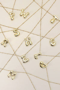 STAINLESS STEEL BALLOON BUBBLE INITIAL NECKLACE