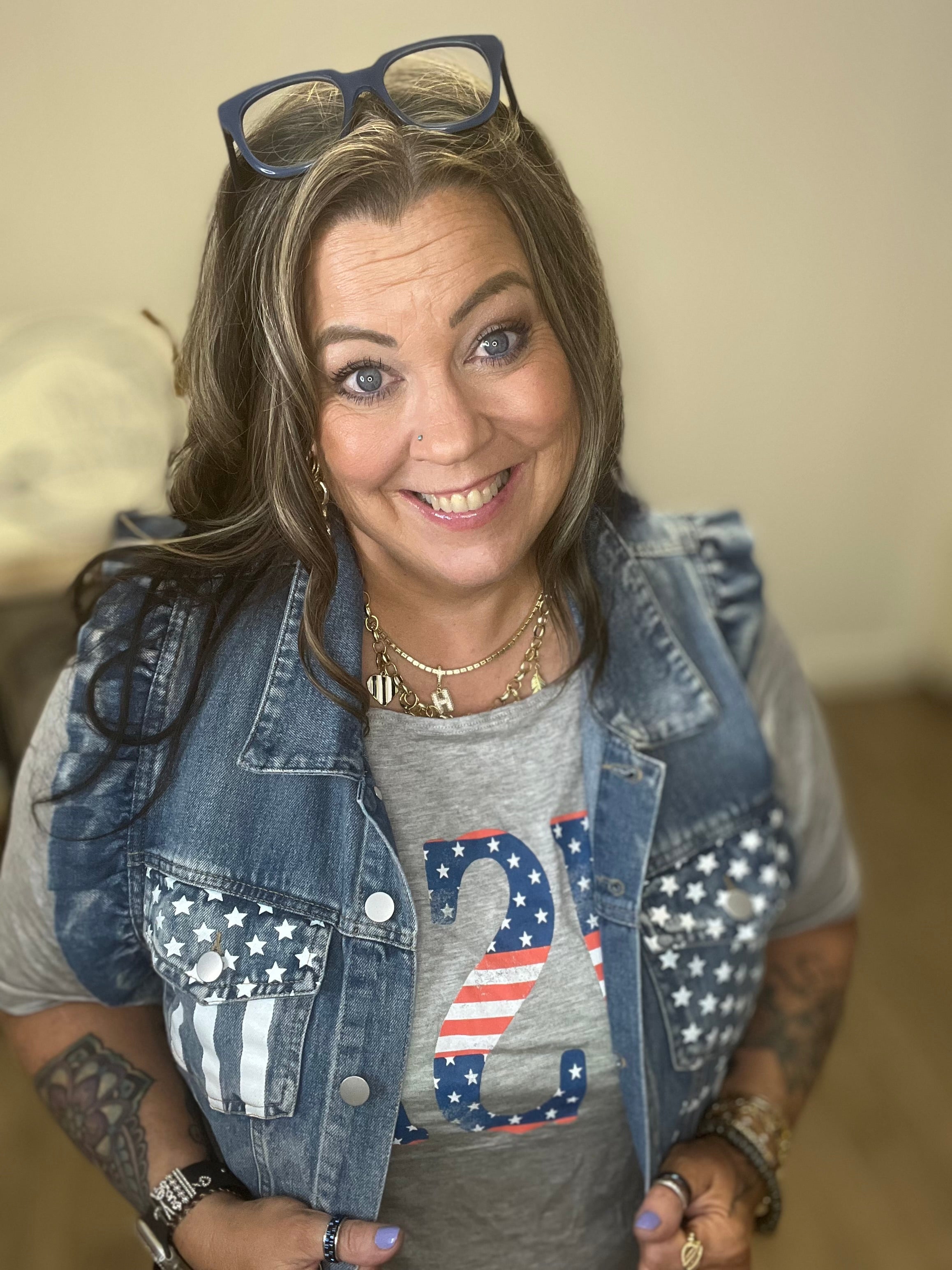 AMERICAN FLAG WASHED JACKET