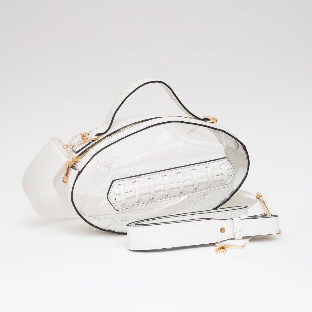 Clear Gameday Football Stitch Detail Crossbody Bag