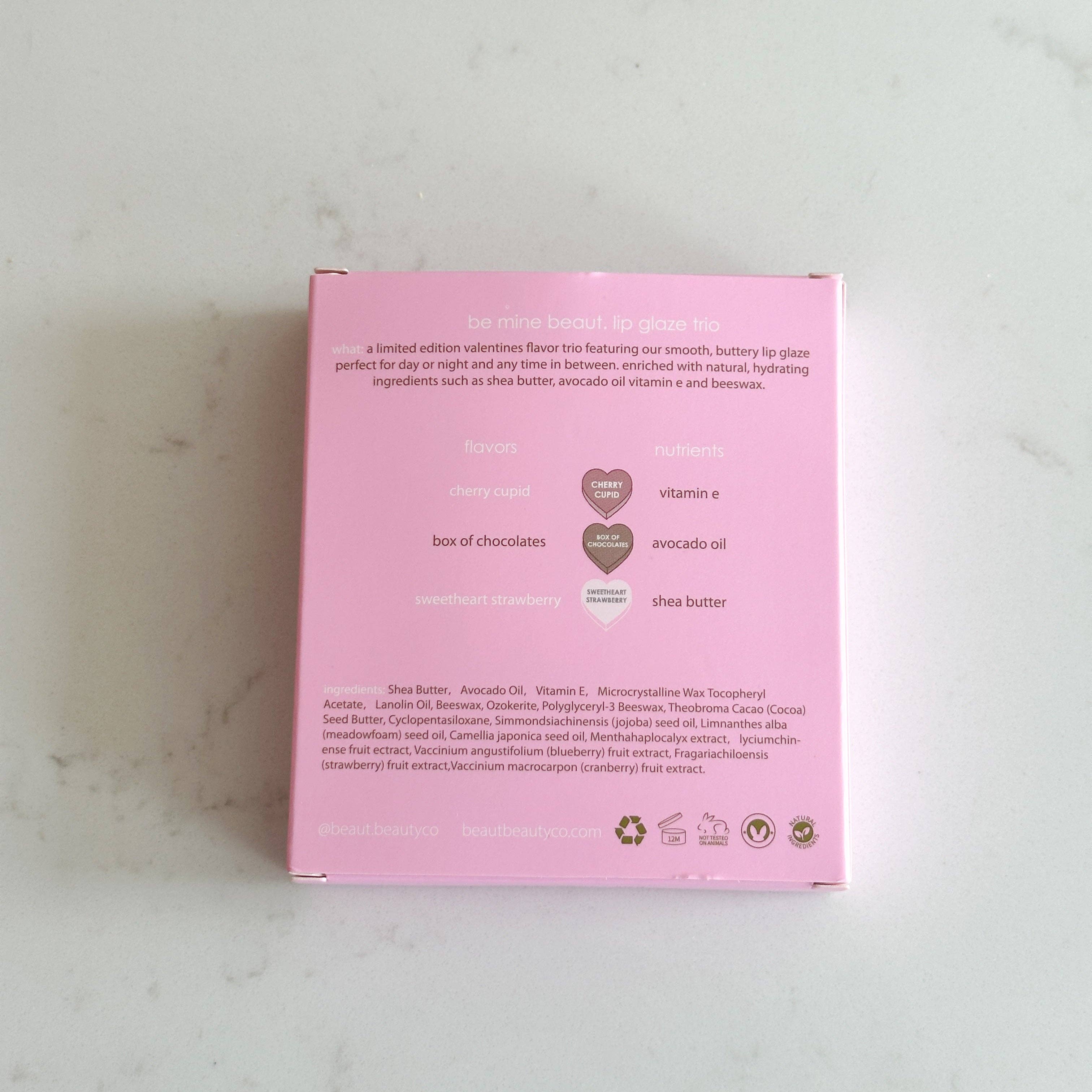 beaut- be mine lip glaze trio: