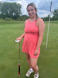 BUTTER ROMPER DRESS WITH KEYHOLE BACK