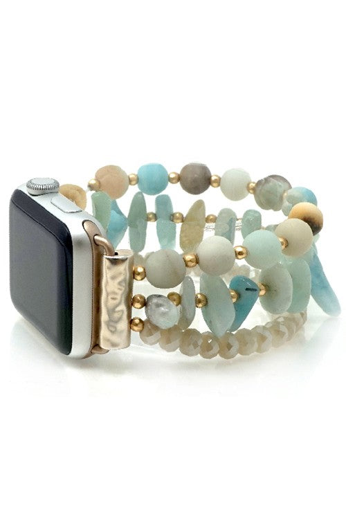 GEMSTONE GLASS CRYSTAL BEAD APPLE WATCH BAND