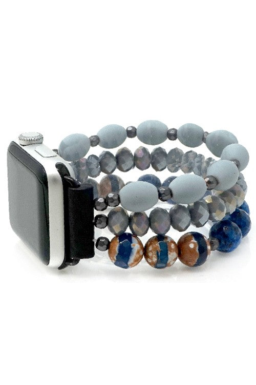 GEMSTONE GLASS CRYSTAL BEAD APPLE WATCH BAND
