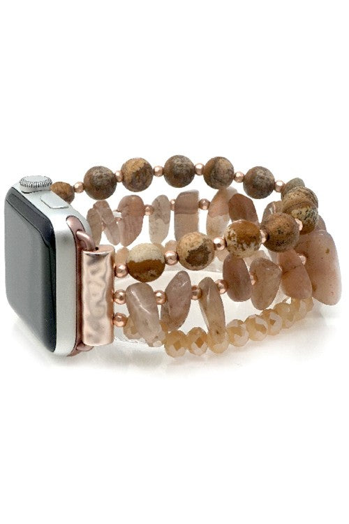 GEMSTONE GLASS CRYSTAL BEAD APPLE WATCH BAND