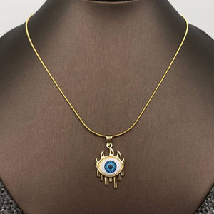 Mio Queena - Multi Style Evil Eyes Gold Plated S.Steel Necklace - FGS