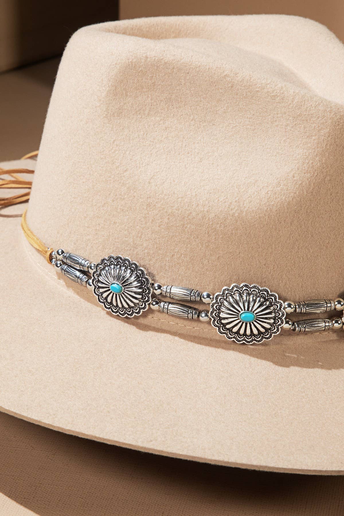 Stamped Western Concho Hat Band