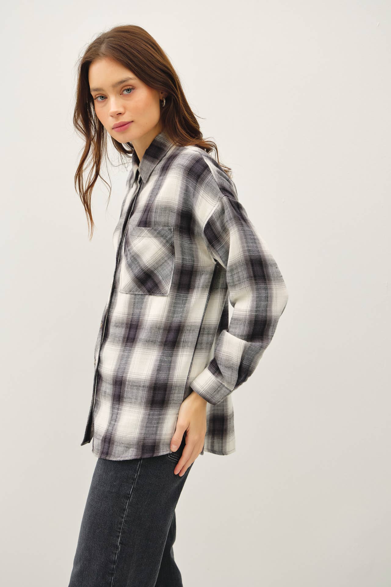 Be Cool - OVERSZIED CHARCOAL FLANNEL