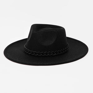 Curb Chain Link Strap Fedora Hat
