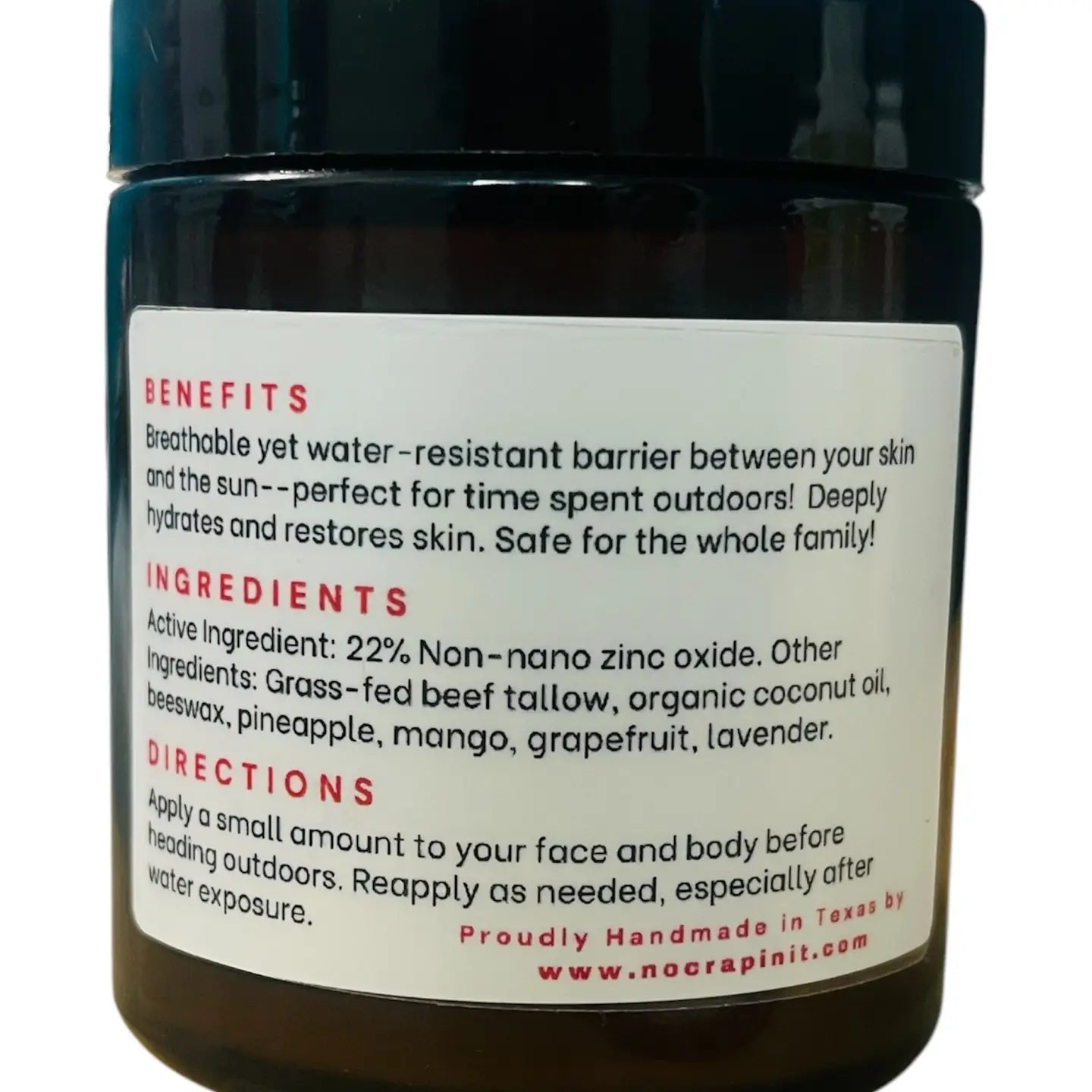 NO CRAP IN IT SUN BALM