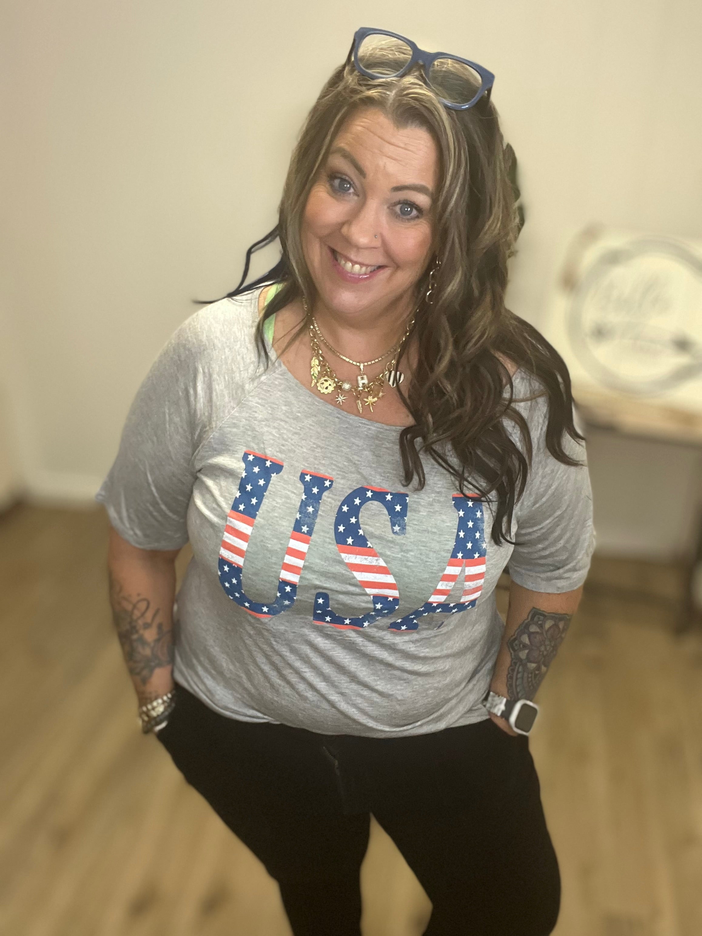 USA BOATNECK TEE