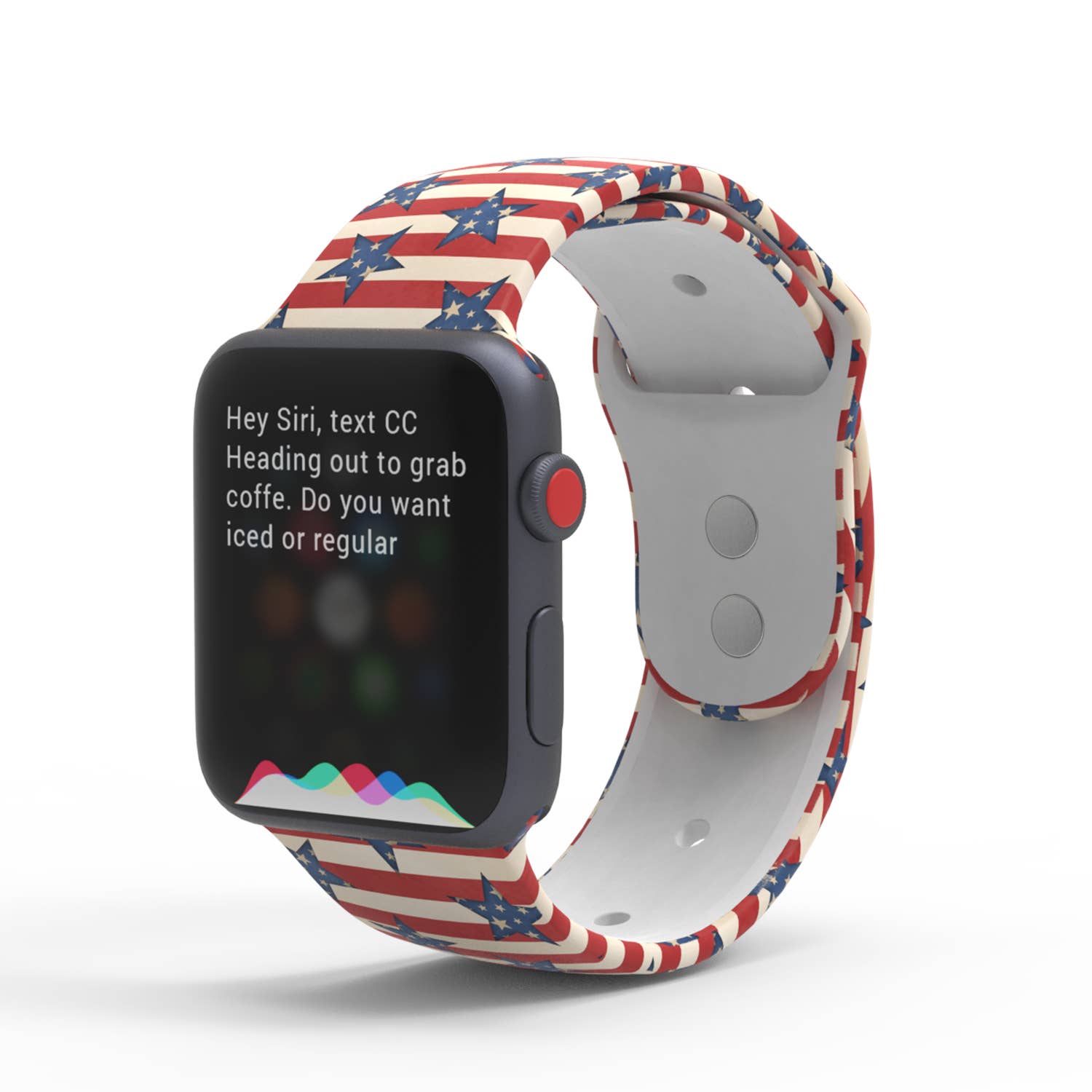 4th of July American Flag Apple Watch Silicone Band Striped