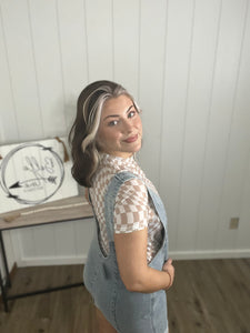 DENIM JUMPER WITH ADJUSTABLE STRAPS
