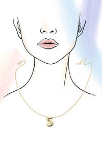 STAINLESS STEEL BALLOON BUBBLE INITIAL NECKLACE