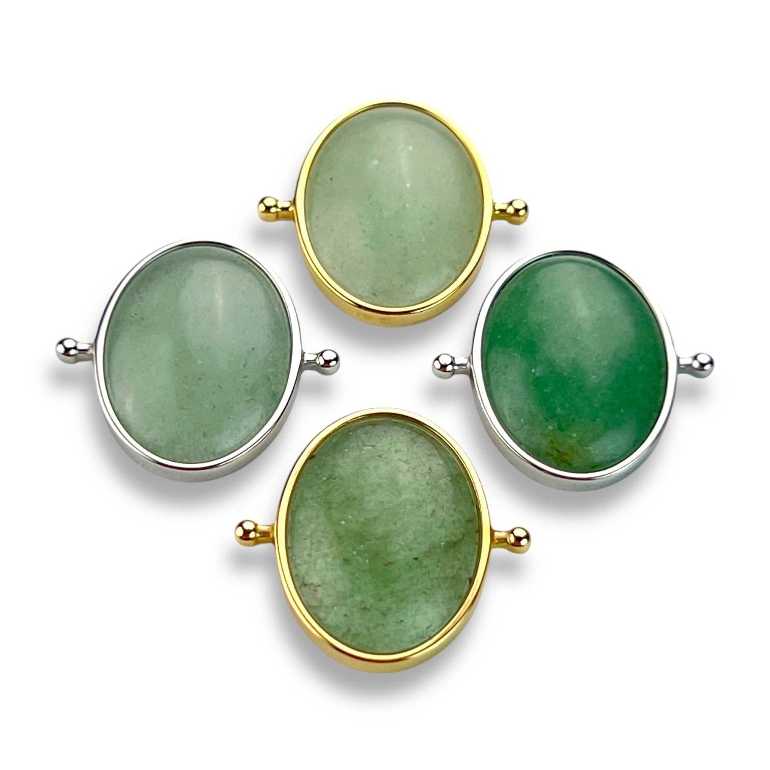 CONQUERing - Green Quartz Oval Crystal Element