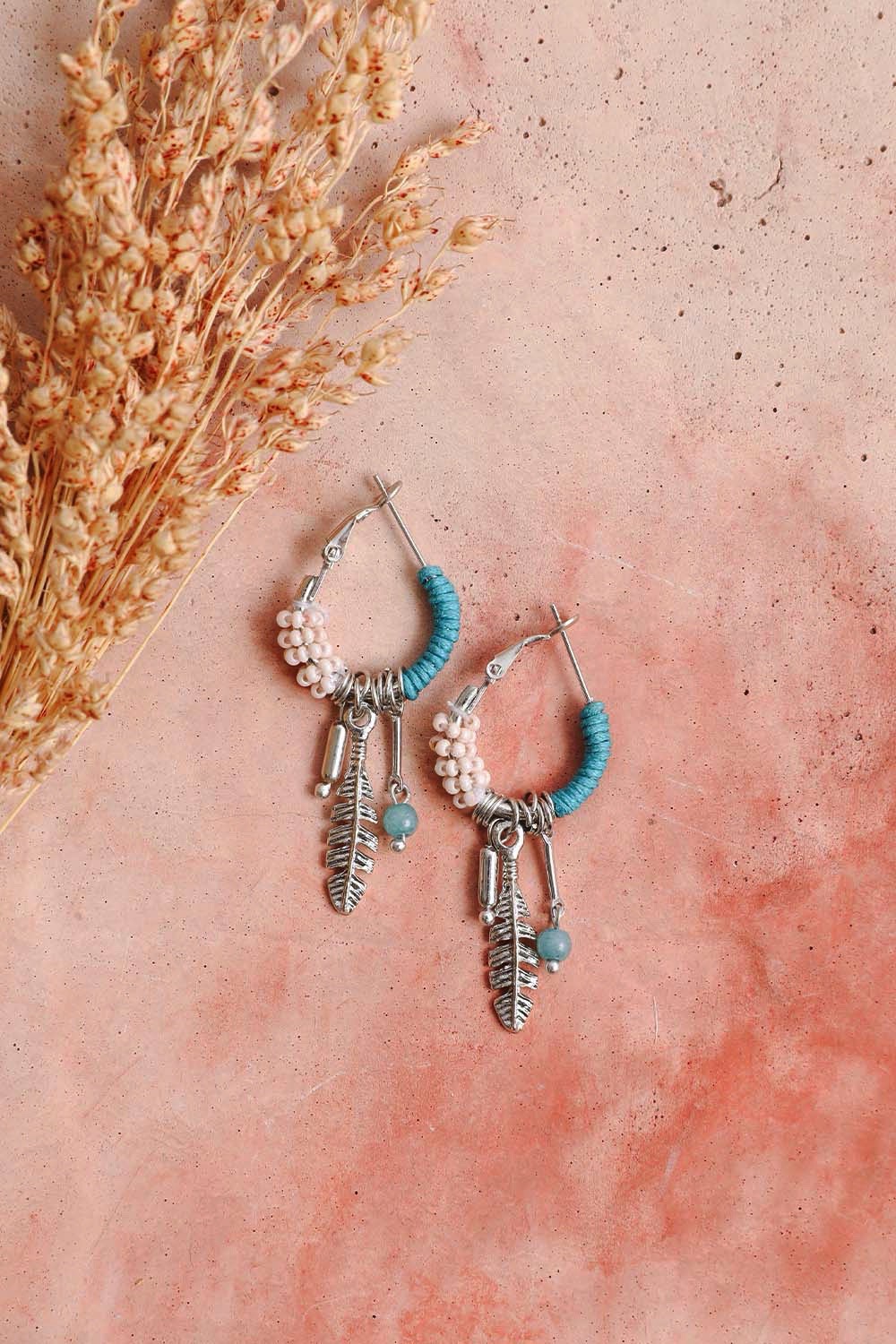 Dainty Feather Hoop Earring