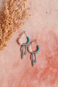 Dainty Feather Hoop Earring
