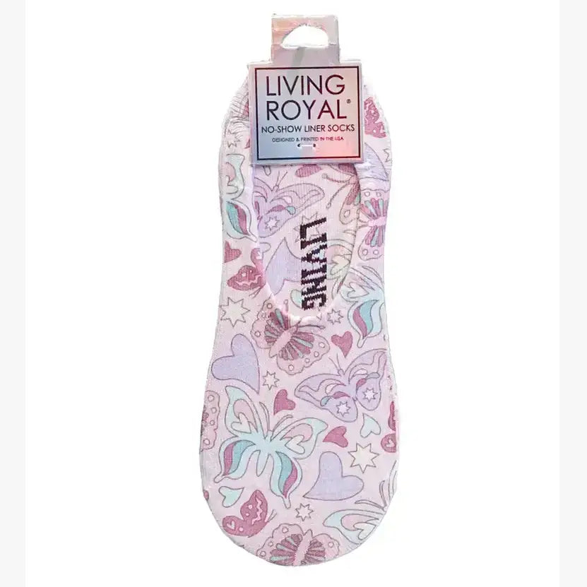 No-Show Liner Socks - Multi-Colored Mushrooms