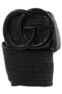 Buckled Straw Elastic Belt