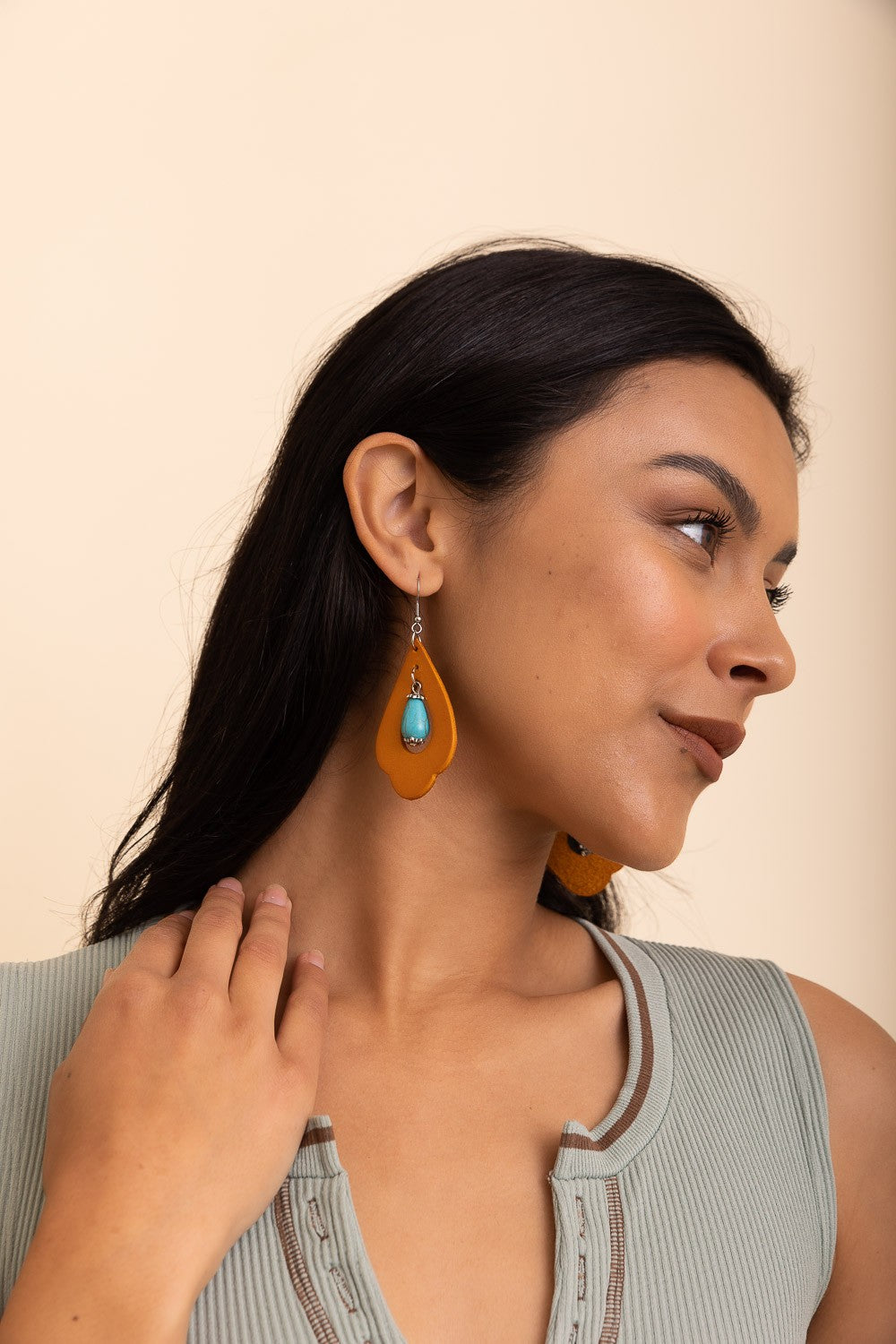 Western Leather w/ turquoise Stone