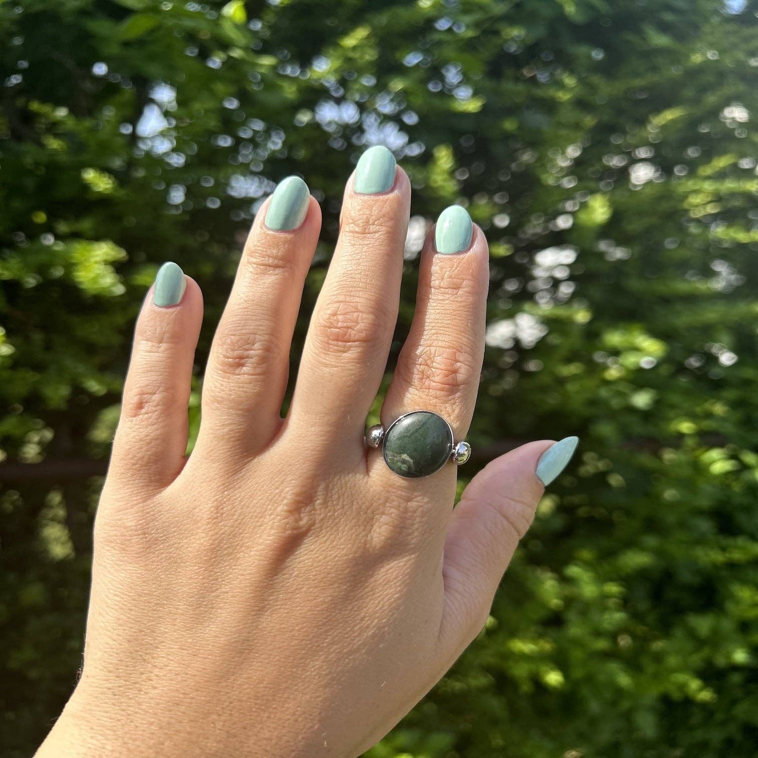 CONQUERing - African Jade Oval Crystal Element