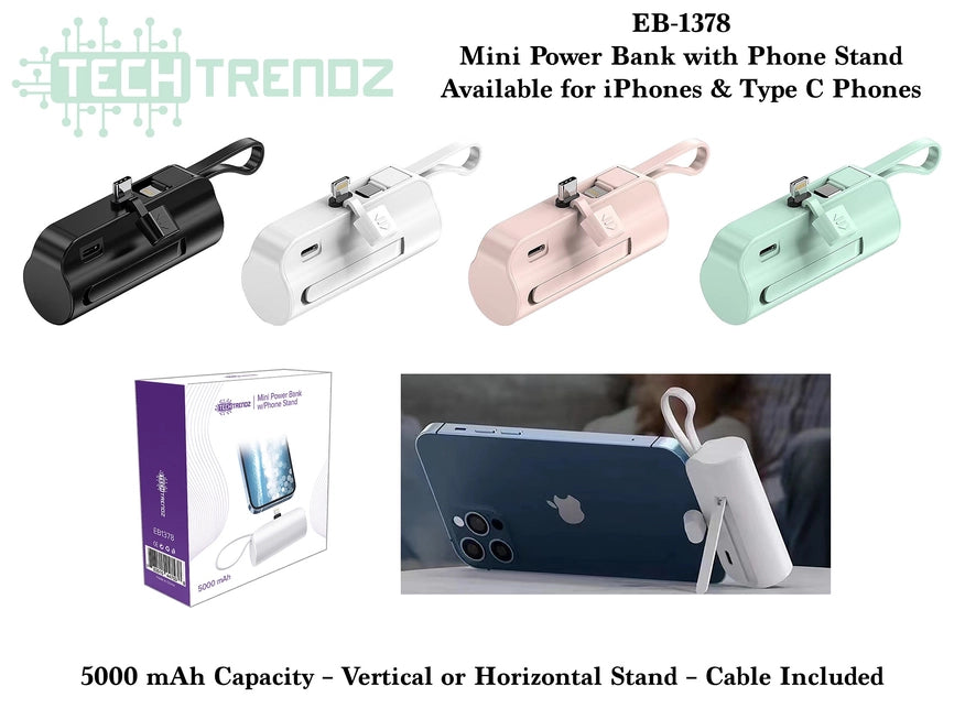TECH 5000  Mini Power Bank W/Phone Stand