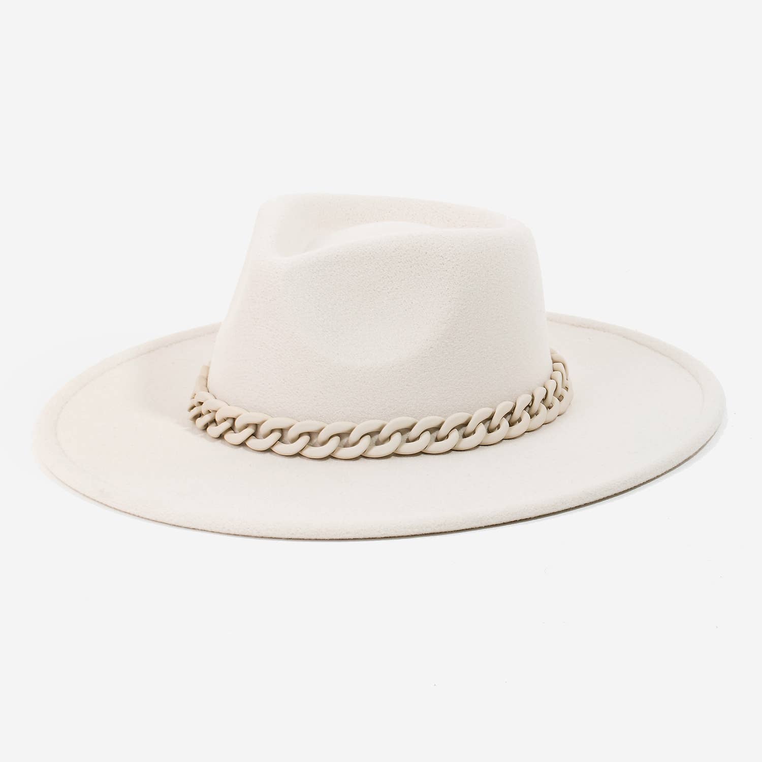Curb Chain Link Strap Fedora Hat