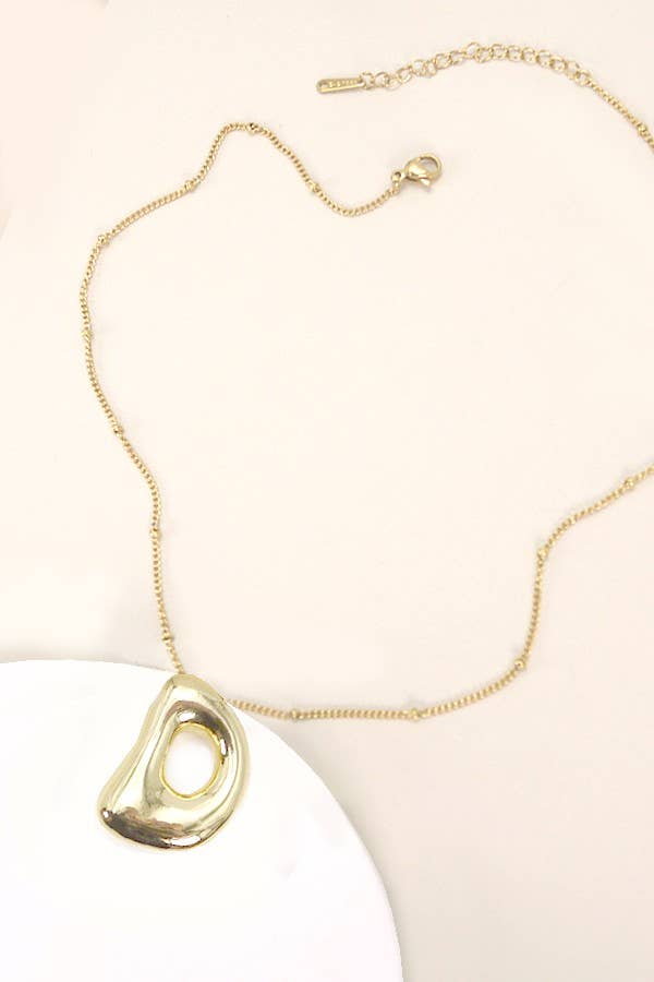 STAINLESS STEEL BALLOON BUBBLE INITIAL NECKLACE