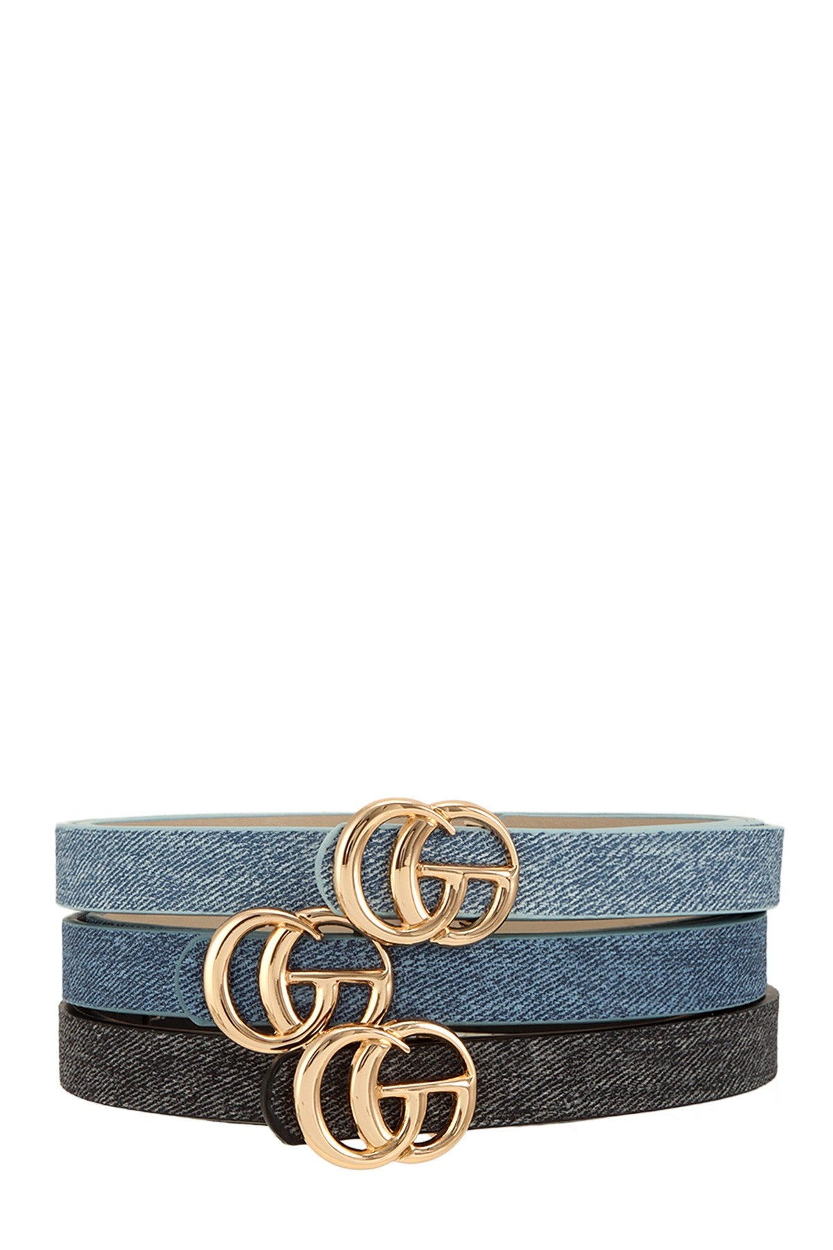 ICCO Foil Mix GO Buckle Denim Trio Belt