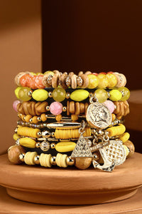 9-strand Bohemian Bracelet With Anchor Charm