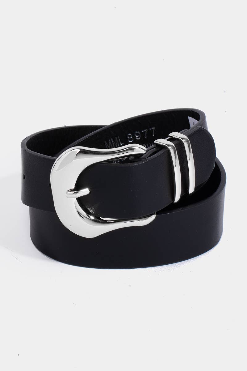 Smooth Faux Leather Belt