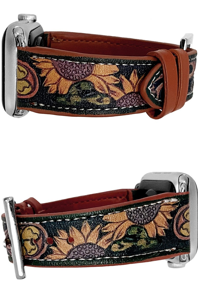 SUNFLOWER CACTUS LEATHER BUCKLE APPLE WATCH BANDS