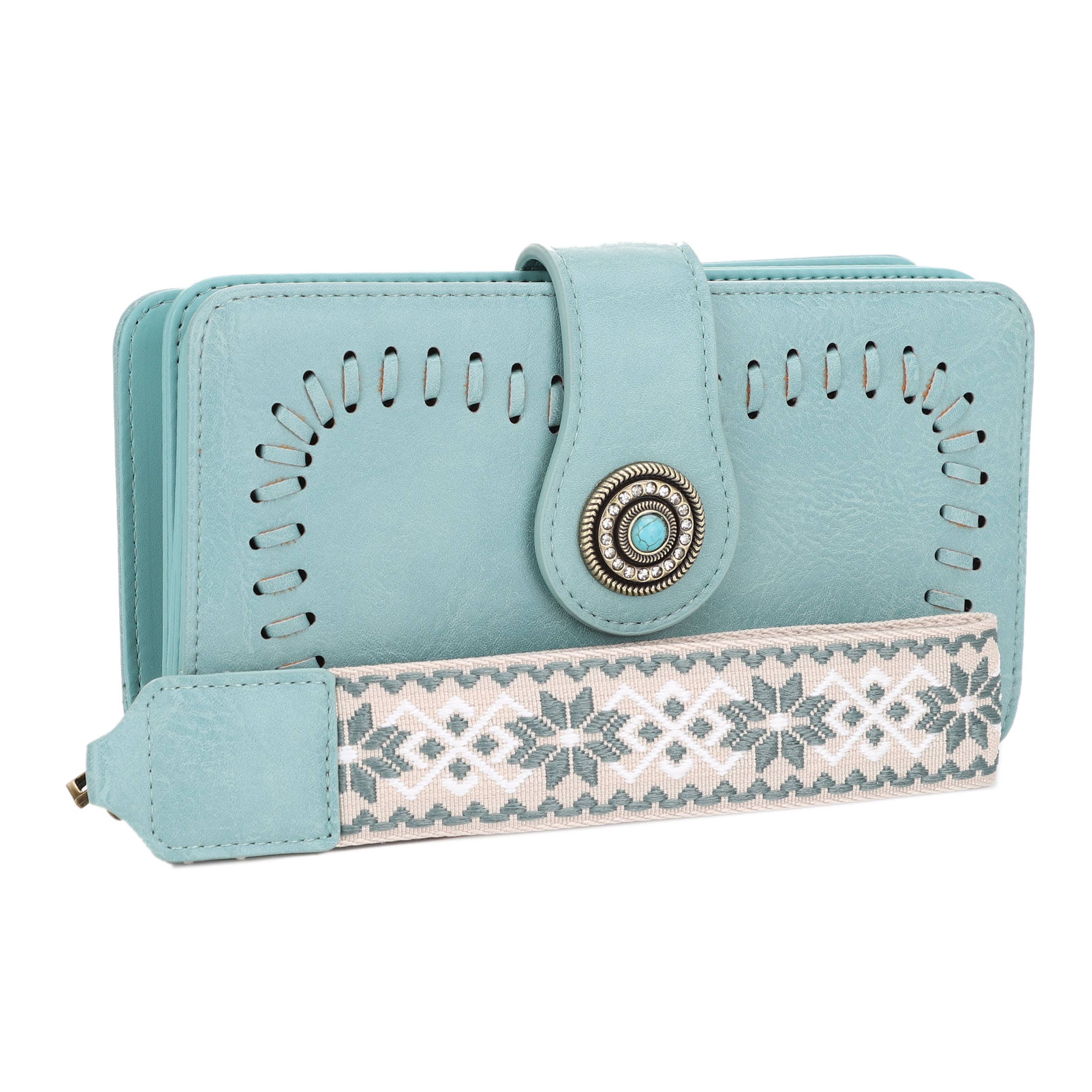 Dolly Western Women's Wallet with Boho Wristlet Strap