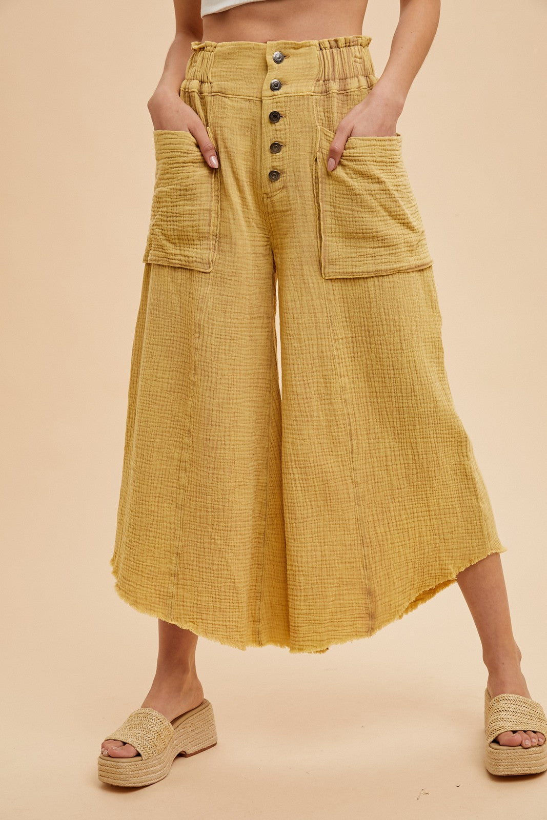 MINERAL WASHED WIDE LEG