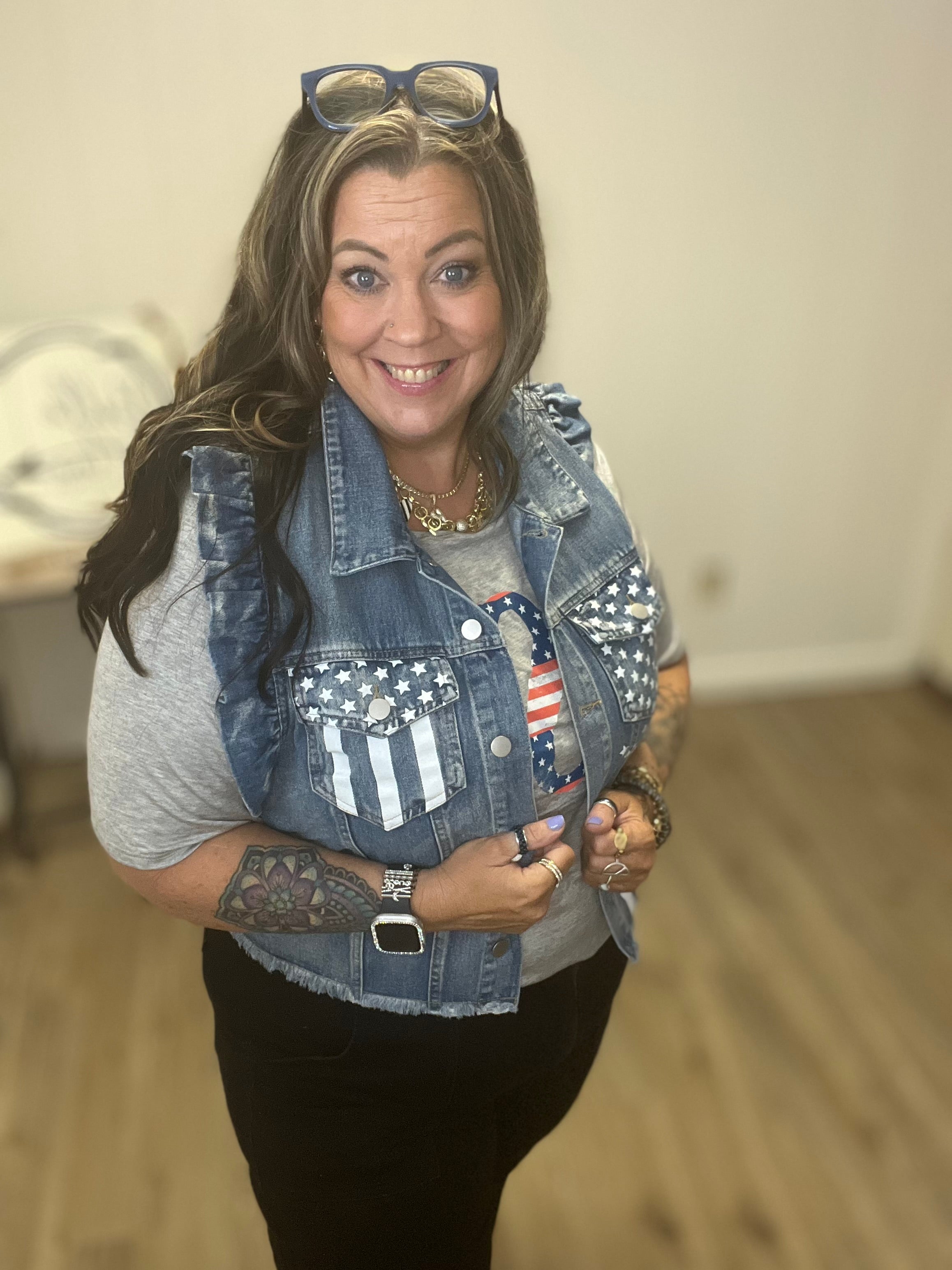 AMERICAN FLAG WASHED JACKET