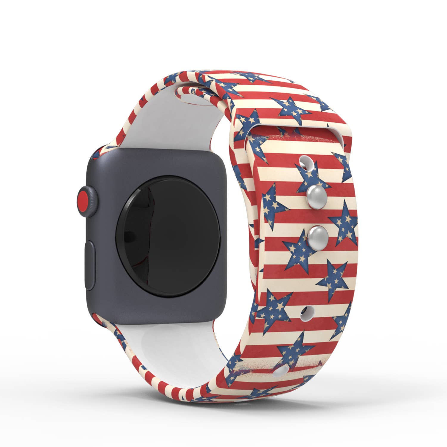 4th of July American Flag Apple Watch Silicone Band Striped