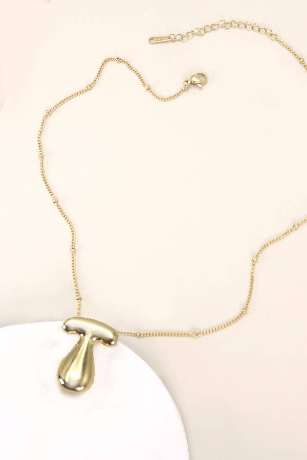 STAINLESS STEEL BALLOON BUBBLE INITIAL NECKLACE
