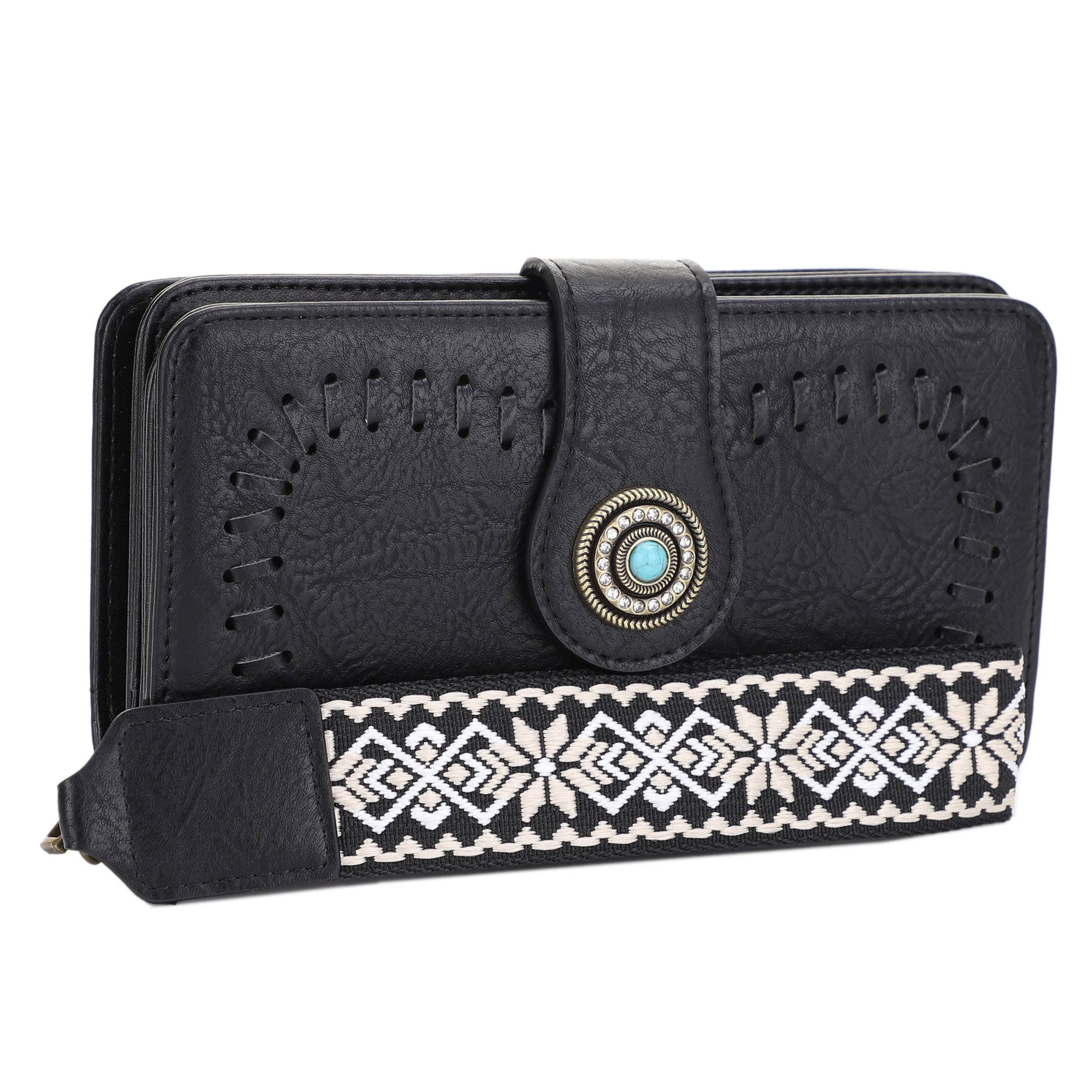 Dolly Western Women's Wallet with Boho Wristlet Strap