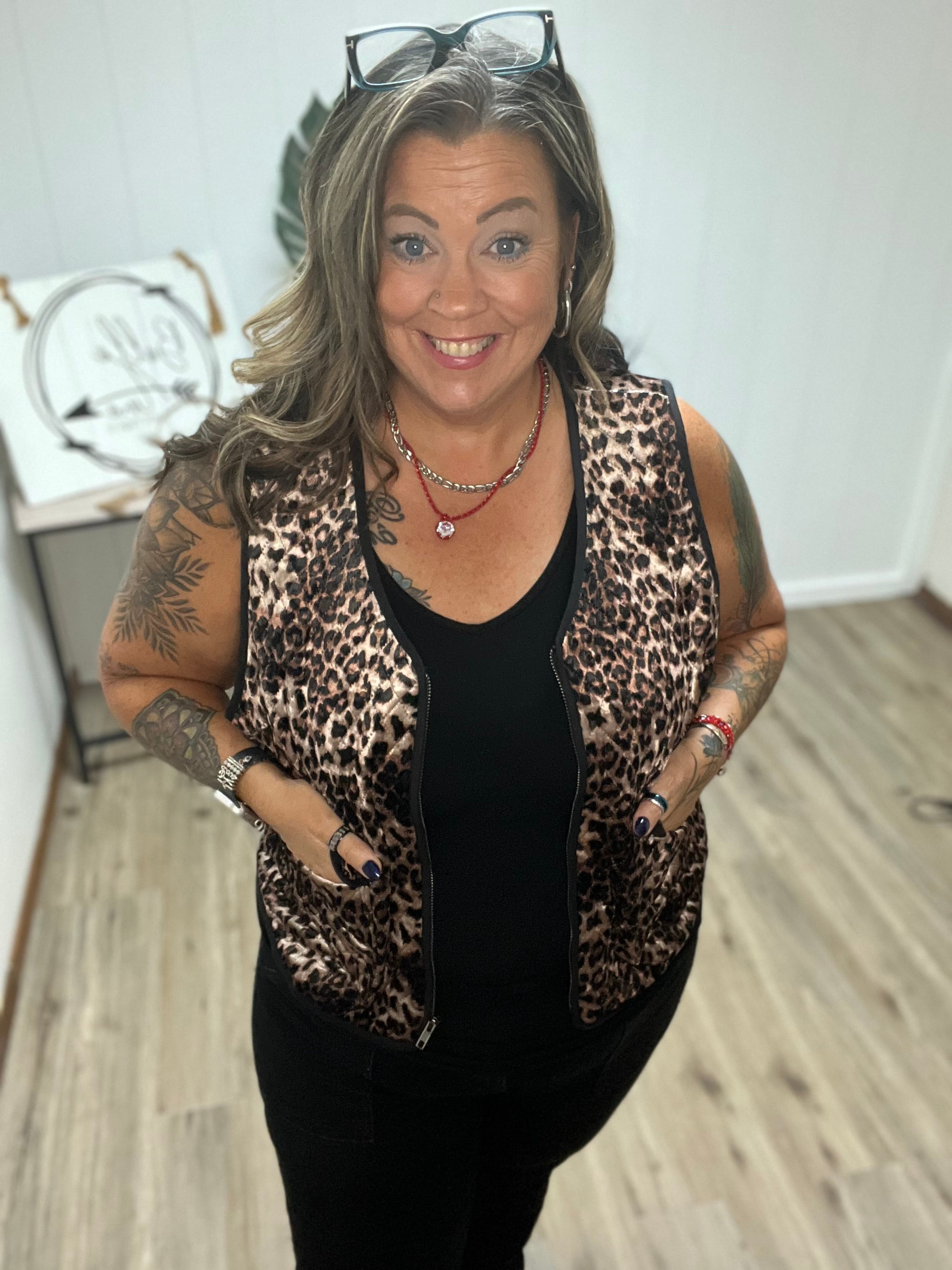 VELVET LEOPARD VEST