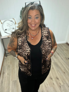 VELVET LEOPARD VEST