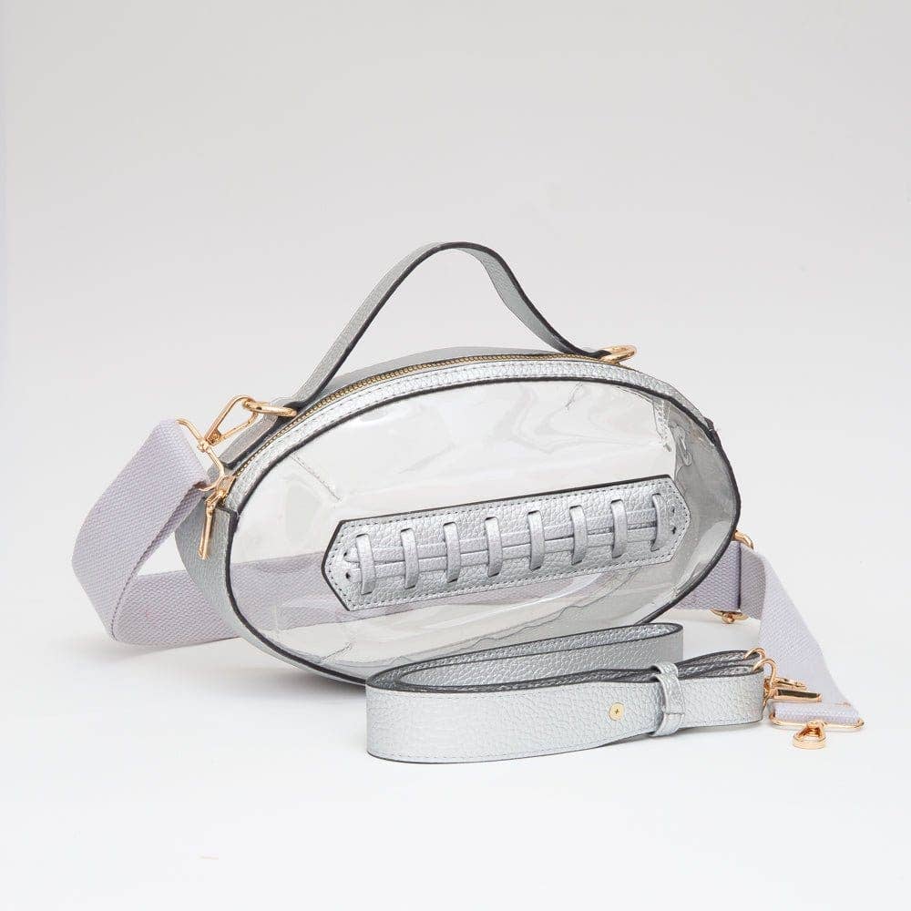 Clear Gameday Football Stitch Detail Crossbody Bag
