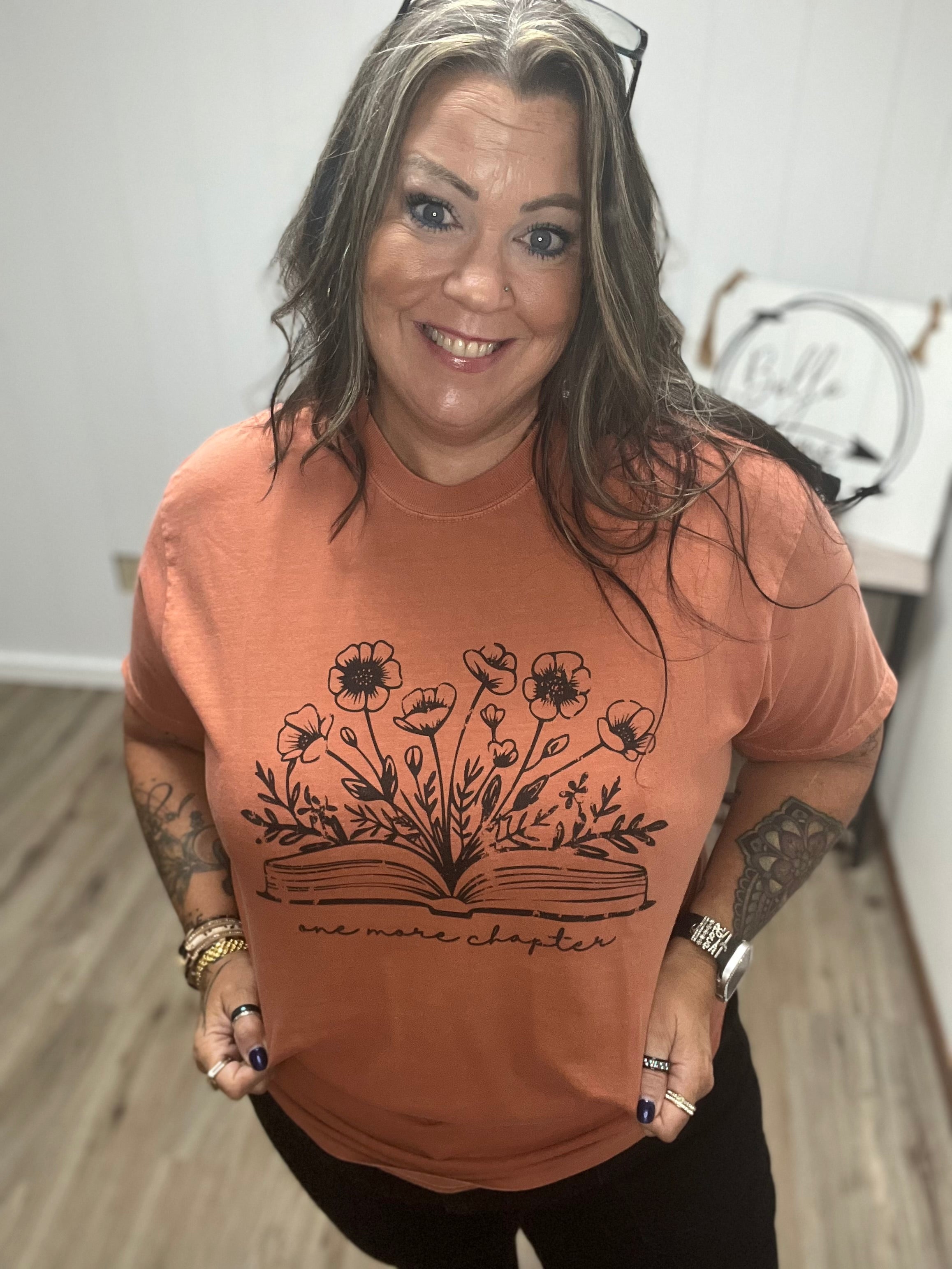 One More Chapter Floral Book Tee