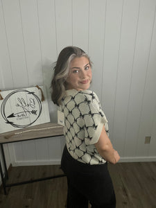 BOW RIBBON PATTERN SWEATER
