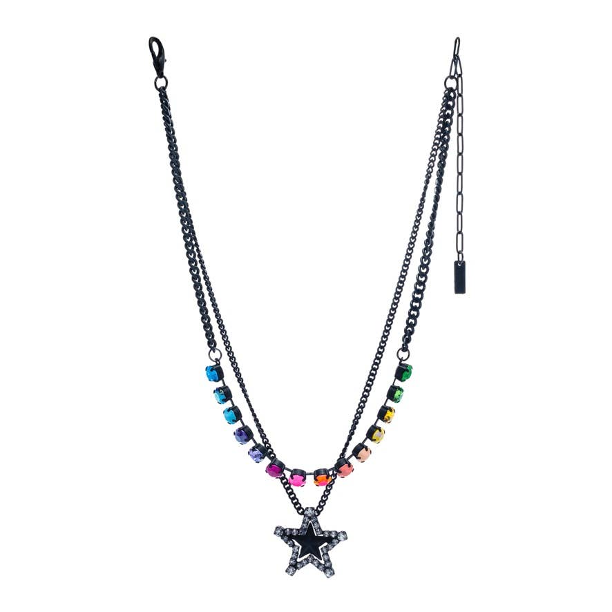 TOVA - Layered Star Smutt Necklace in Candy Crush