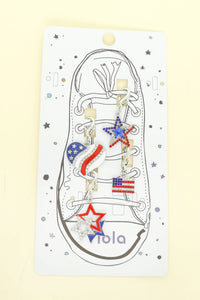USA Theme Rhinestone Shoe Charm Set