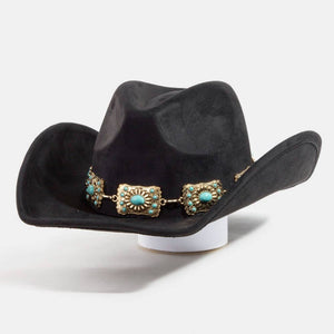 Western Rectangle Concho Chain Cowboy Hat