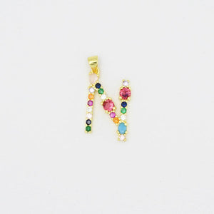 Treasure Jewels Inc. - Multi Gem Initial Charm