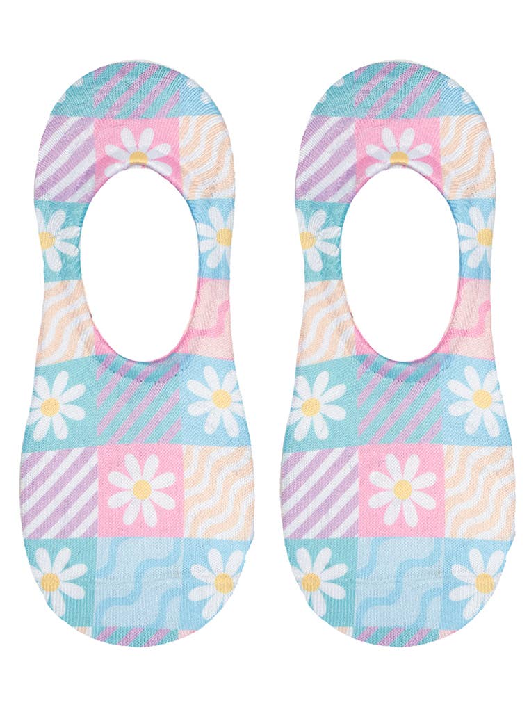 No-Show Liner Socks - Dasies & Waves Motif