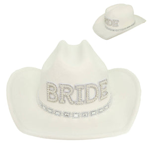 Fashion Western Bride Embellished Felt Cowboy Hat