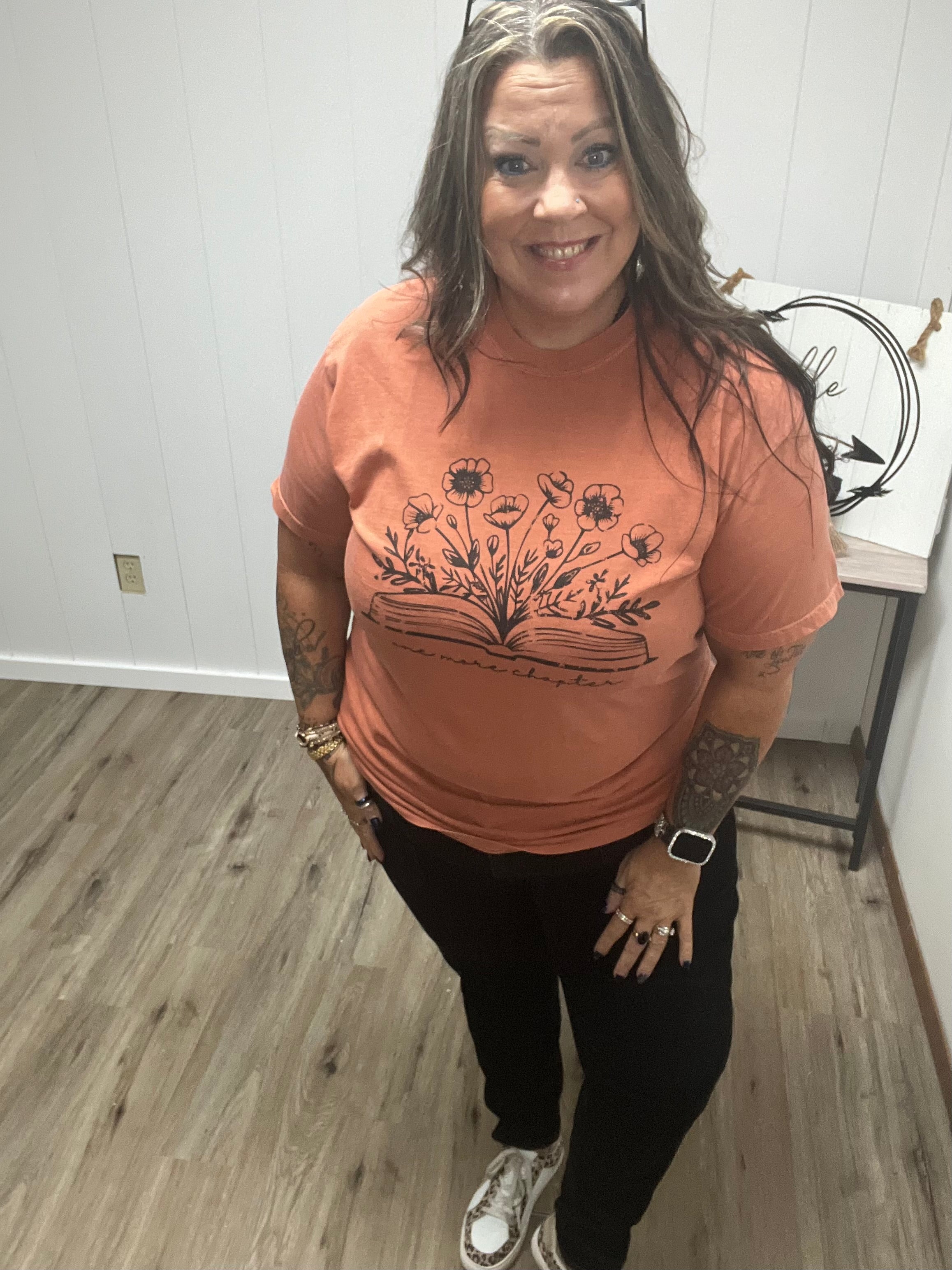 One More Chapter Floral Book Tee